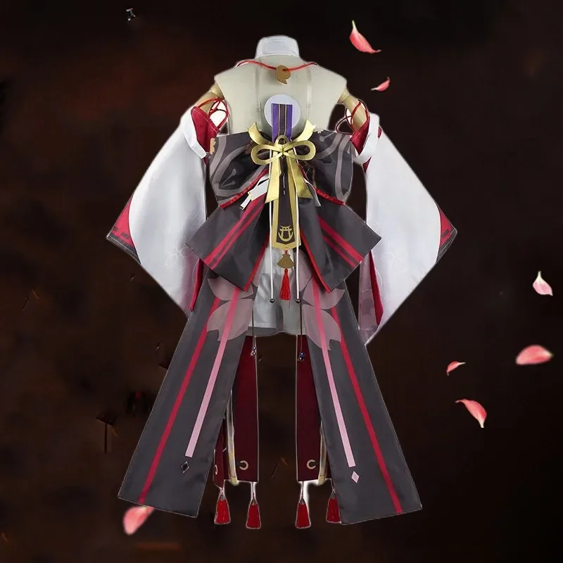 Genshin Impact Косплей Yae Miko Guuji Костюм с головным убором полный комплект для Хэллоуина