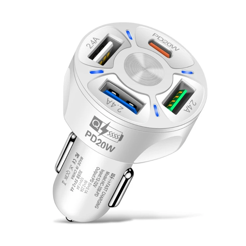 

Upgraded Car Charger 4-Port USB Car Charger Fast Car Adapter Short-circuit Protections Car USB Adapter for All Familiy