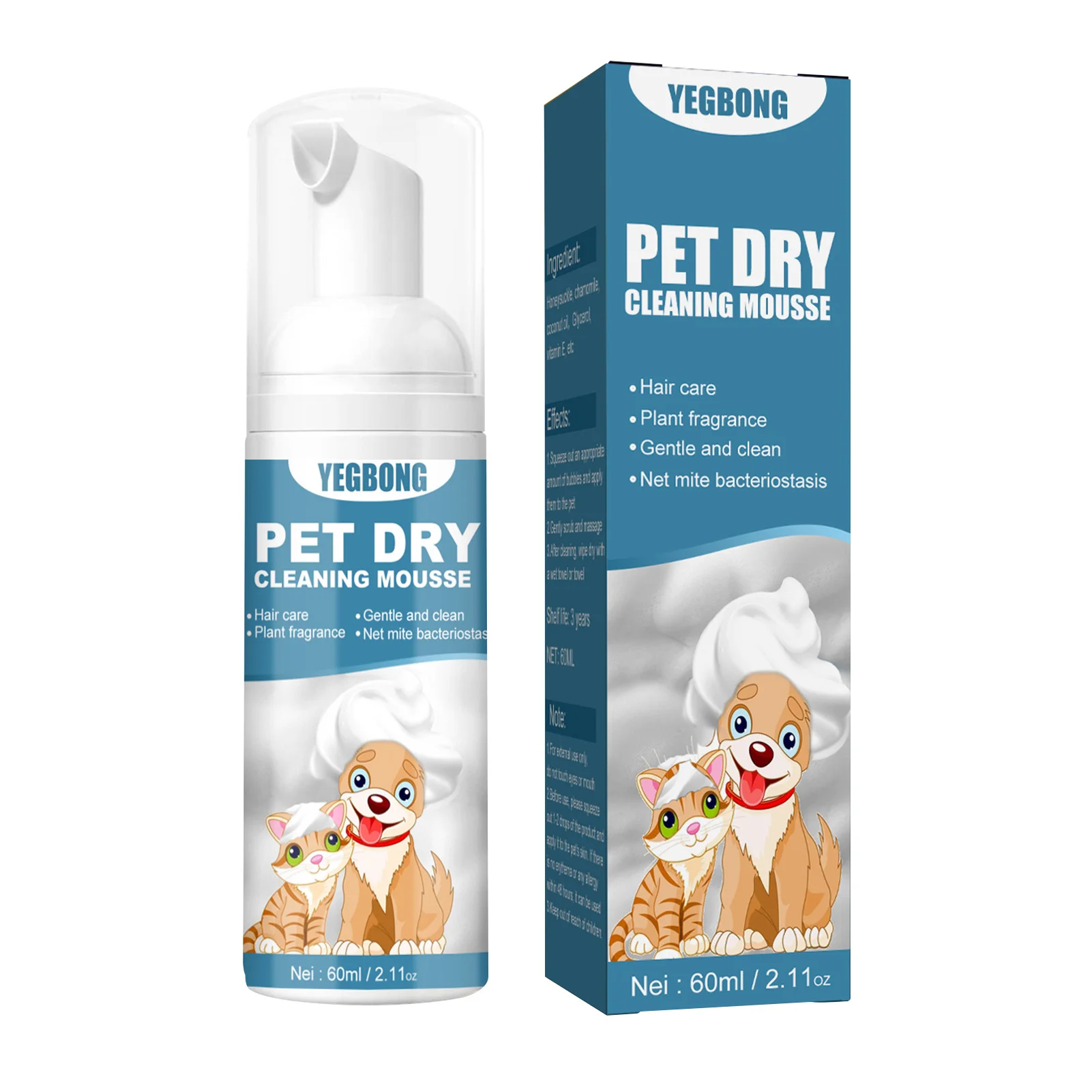 

Cat Dry Shampoo No Rinse Dogs Cats Cleaning Mousse Pet Grooming Supplies For Safe Bathless Cleaning And Odor Eliminator