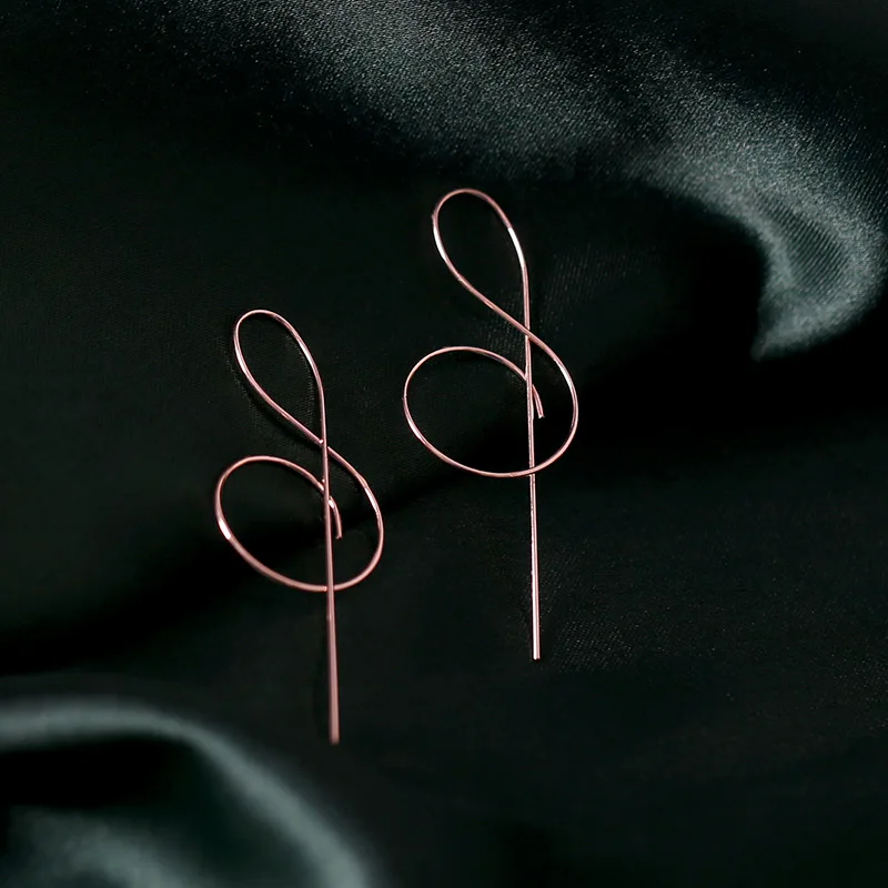 Новые модные серьги-подвески для женщин цвет розового золота эффектные