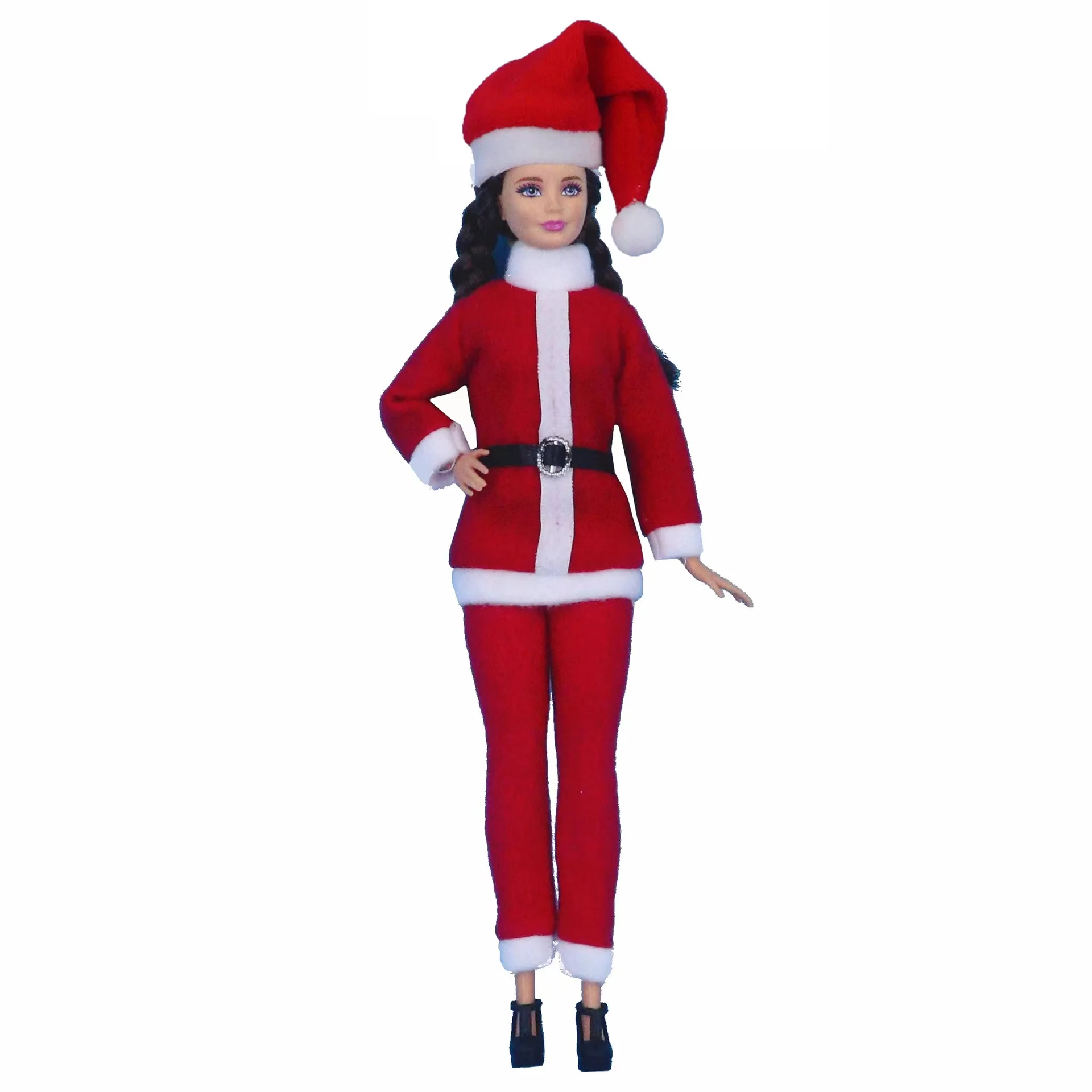 

Classic Merry Christmas 1/6 Doll Clothes Set for Barbie Dress for Barbie Outfits Coat Trousers Pants Hat Kids DIY Toy Gift 11.5"
