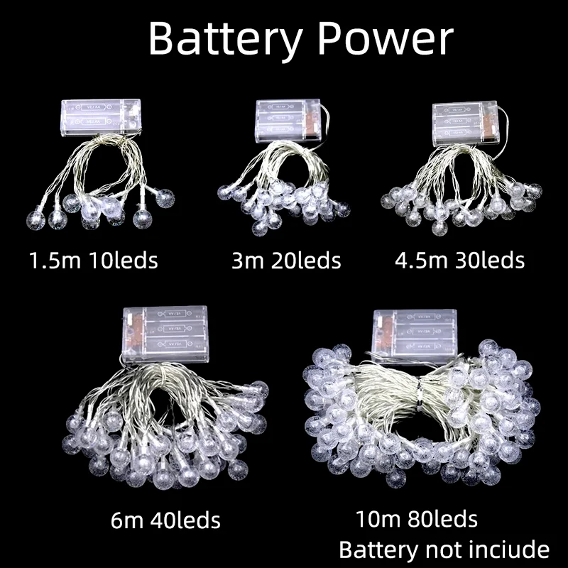 Светодиодная гирлянда с хрустальными шариками праздничная осветительная