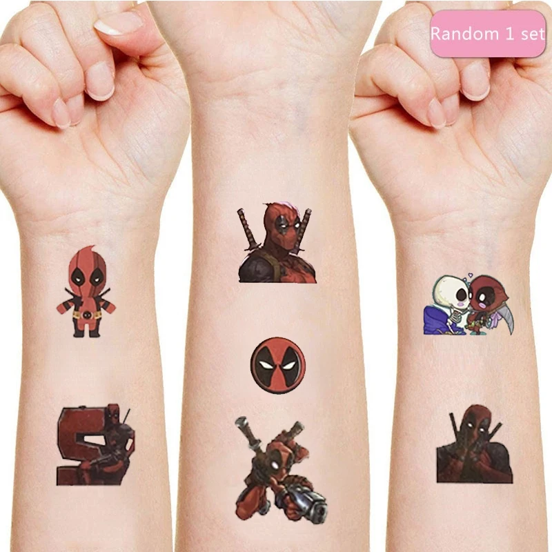 

Disney Marvel Tattoo Stickers Random 1PCS Action Figure Cartoon Deadpool Spiderman Toys Boys Girls Christmas Kids Birthday Gifts