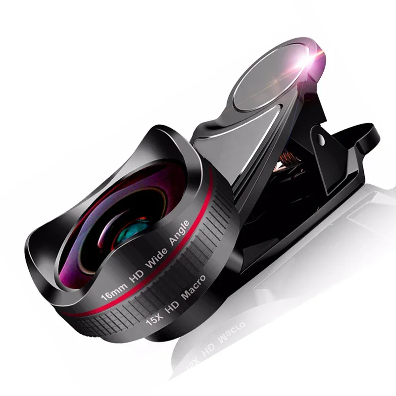 Профессиональная макрокамера 15x HD 0.6x супер широкоугольный объектив телефона для