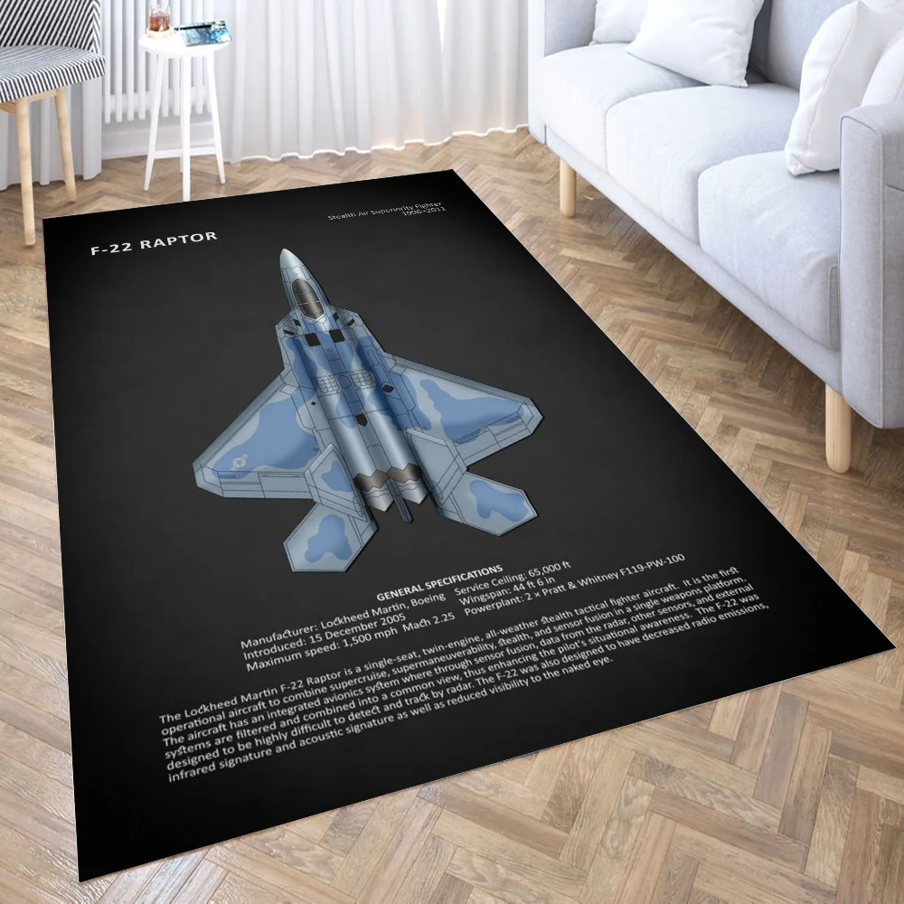

The F22 Raptor Rug Floor Mats Carpet for Living Room Doormat Plush Non-slip Chair Mat Bathroom Carpet Carpet In The Bedroom