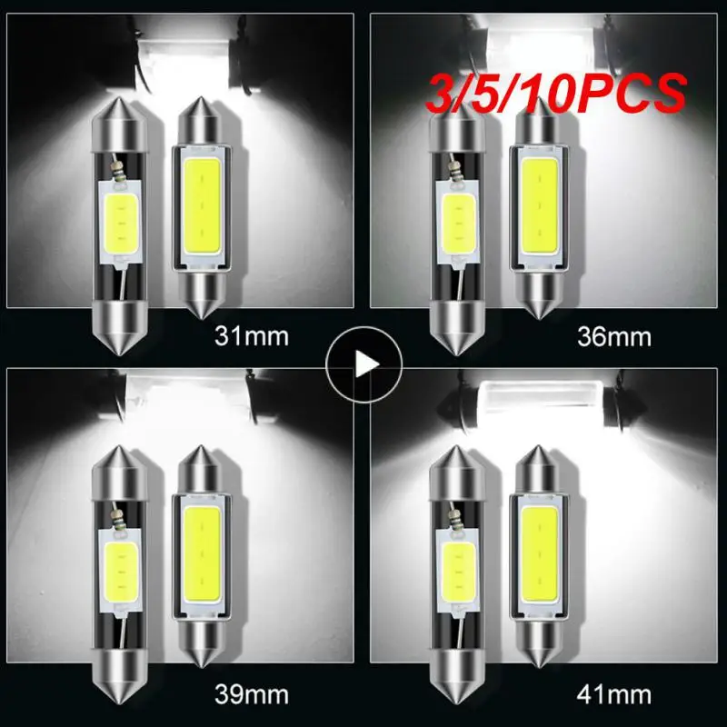 

3/5/10PCS Not Easy To Oxidize Superbright Auto Lamp White Led Dome Light Universal Car Dome Lamp Car Supplies Lights Up Quickly