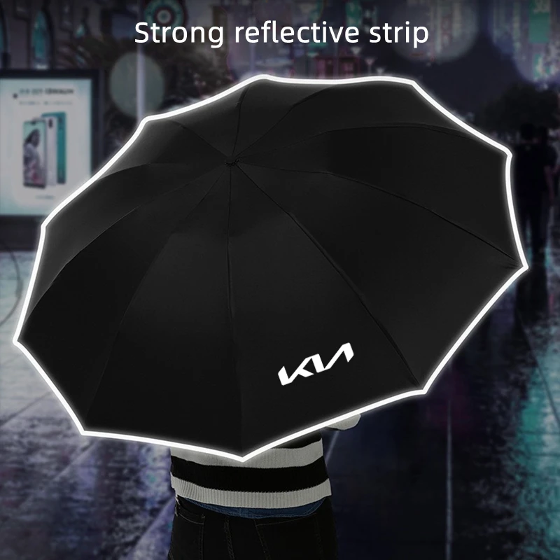Автоматический зонт со светоотражающей полосой с обратной светодиодной