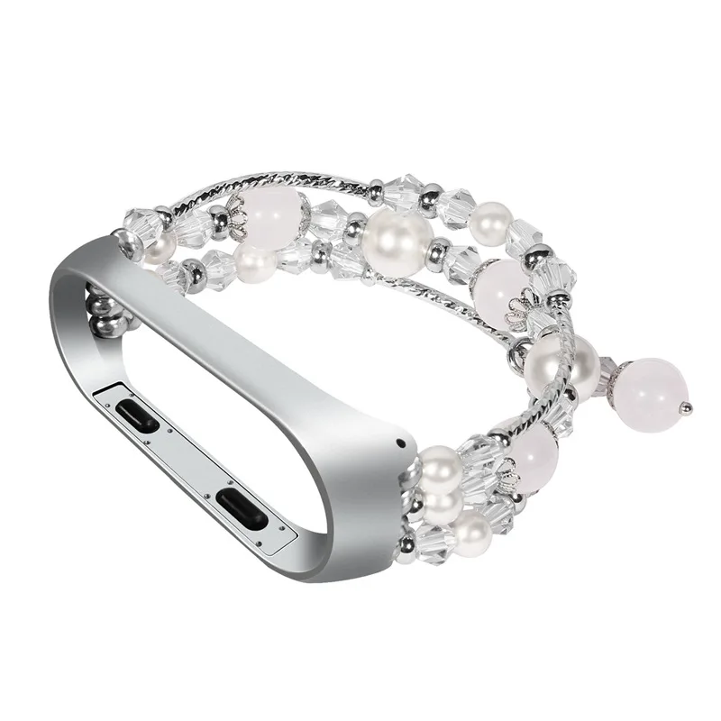 Jewelry Strap For Xiaomi Mi Band 7 6 5 4 3 Elastic Beaded Braceletd Wristband For Mi band 6 5 Women Wriststrap Mi Band 4 3 strap