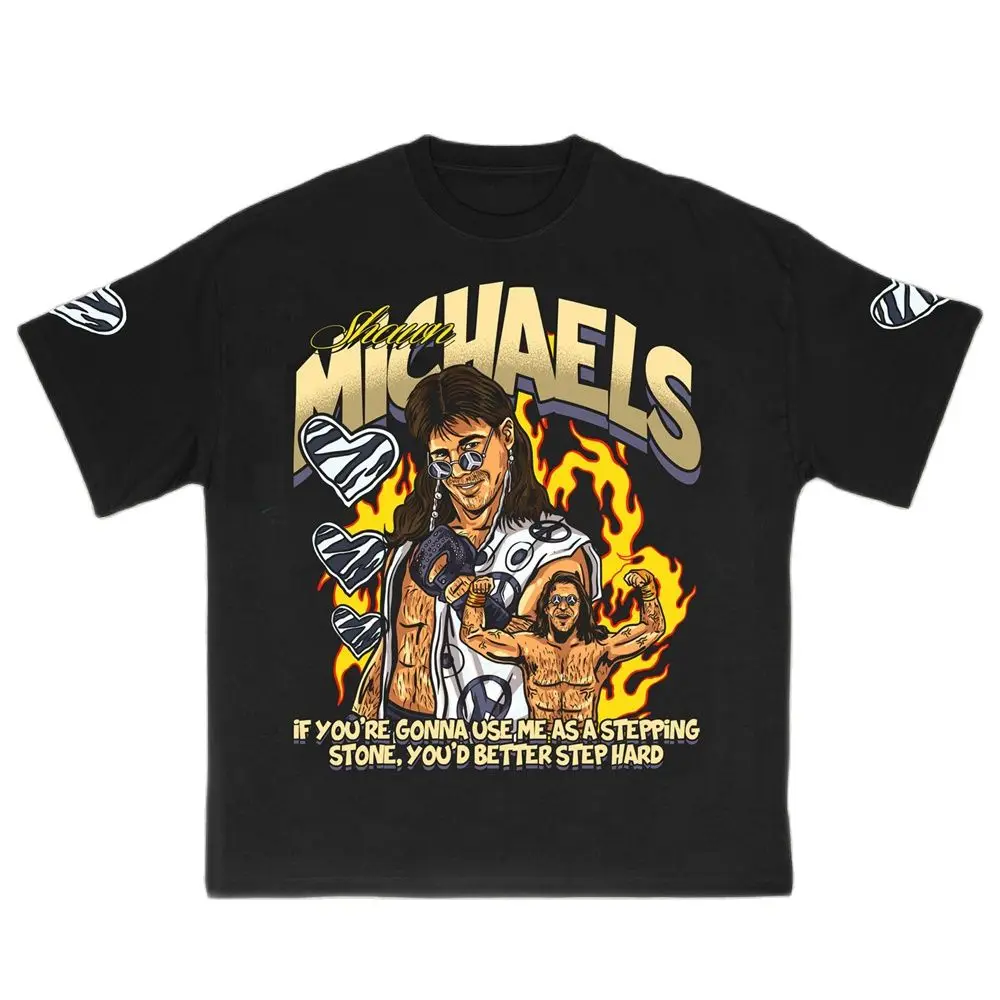 Shawn Michael The Heartbreak Kid Professional Wrestling Star Print T Shirt 100% Cotton Short-sleeved Hot Sale Tops