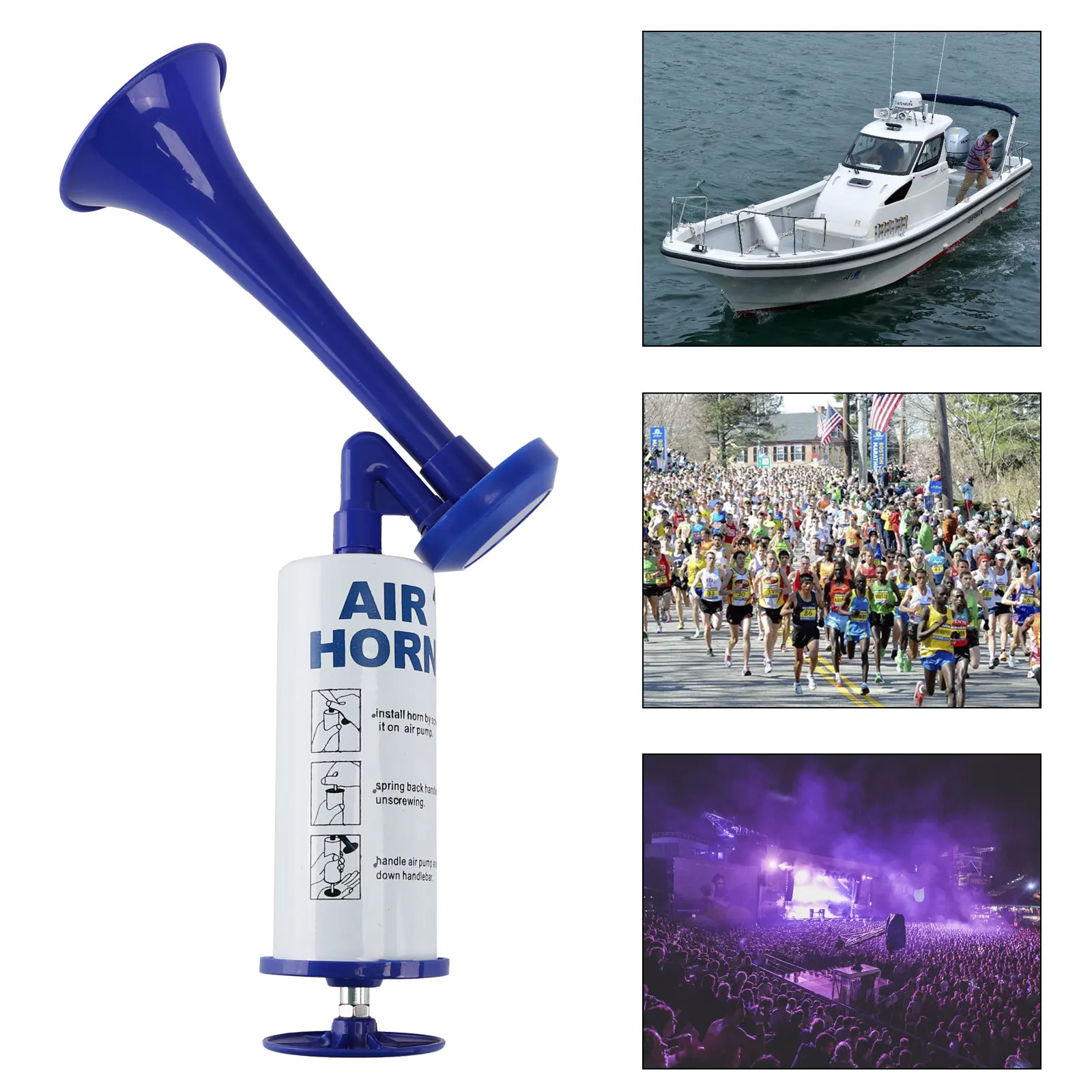

FARBIN 2 Color Super Horn Hand Pump Air Horn Soccer Ball Sports Fans Party Horn Plastic Trumpet Personal Safety Horn Alarm