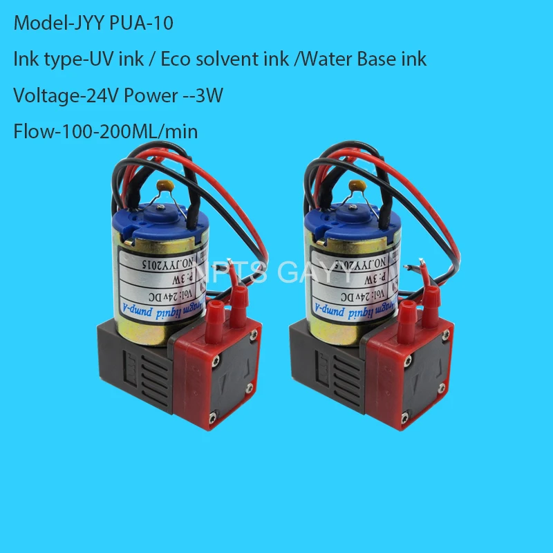 

1PC Original Micro Diaphragm Pump JYY PUA-10 Small UV Ink Pump DC 24V 3W 100-200ml/min Liquid Pump of UV Flatbed Inkjet Printer
