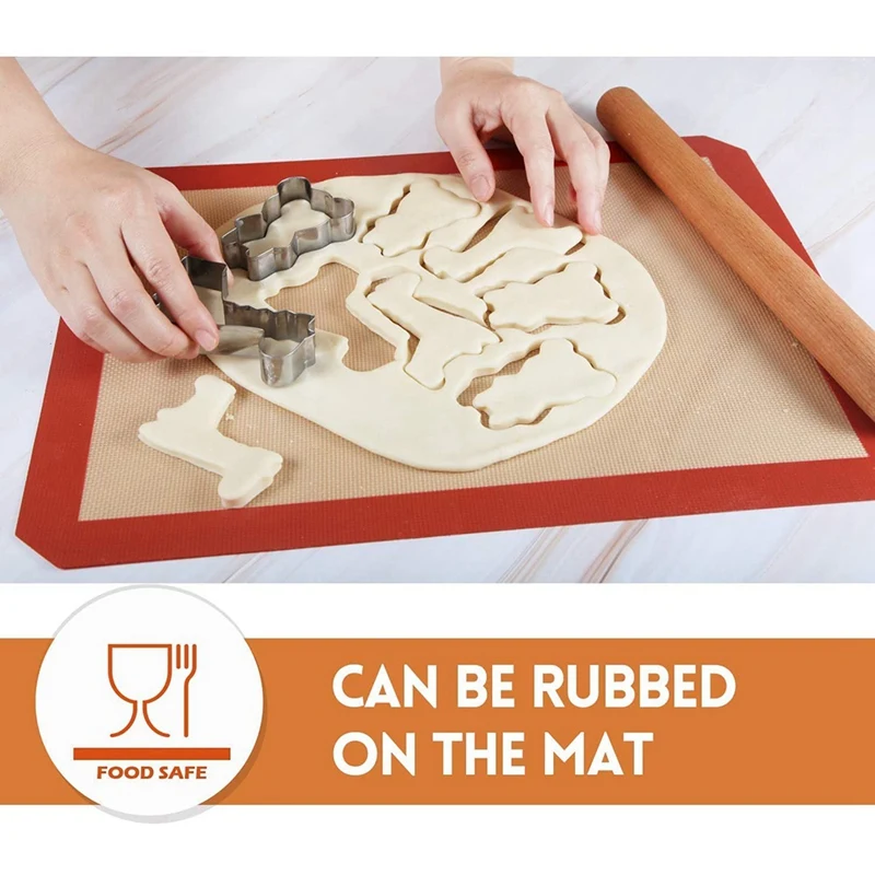 Силиконовый коврик для выпечки с антипригарным покрытием 2 половины коврика + 1