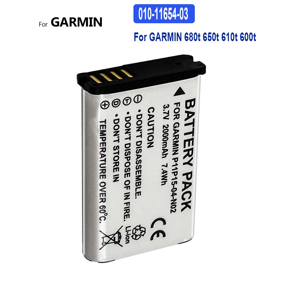 

Battery 010-11654-03 2000mAh For GARMIN Atemos 100 Monterra 680t 650t 610t 600t Alpha 100 200i Handheld GPS VIRB Action Camera