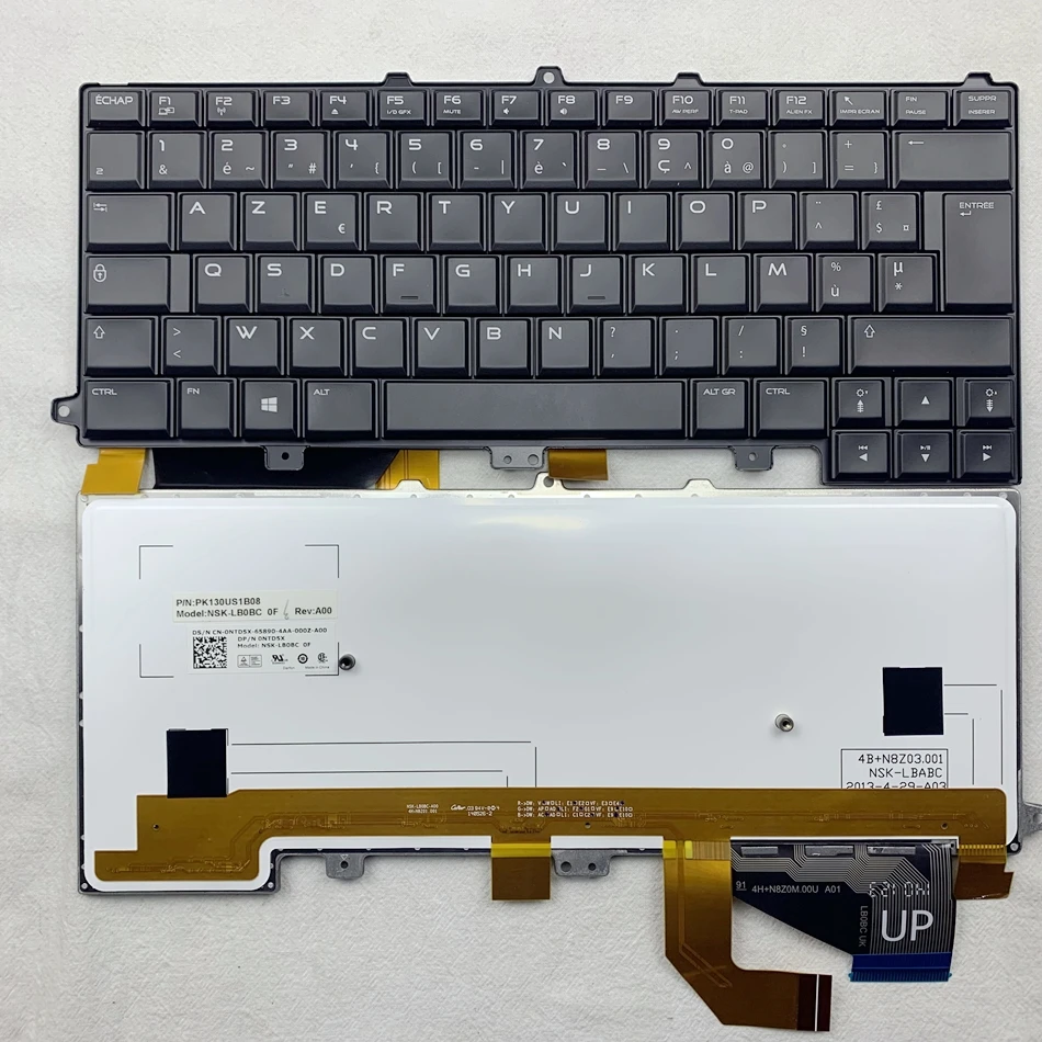 

French Backlit Laptop keyboard For Dell Alienware P39G 14X M14X R3 R4 0NTD5X PK130US1B08 NSK-LB0BC FR Azerty Layout