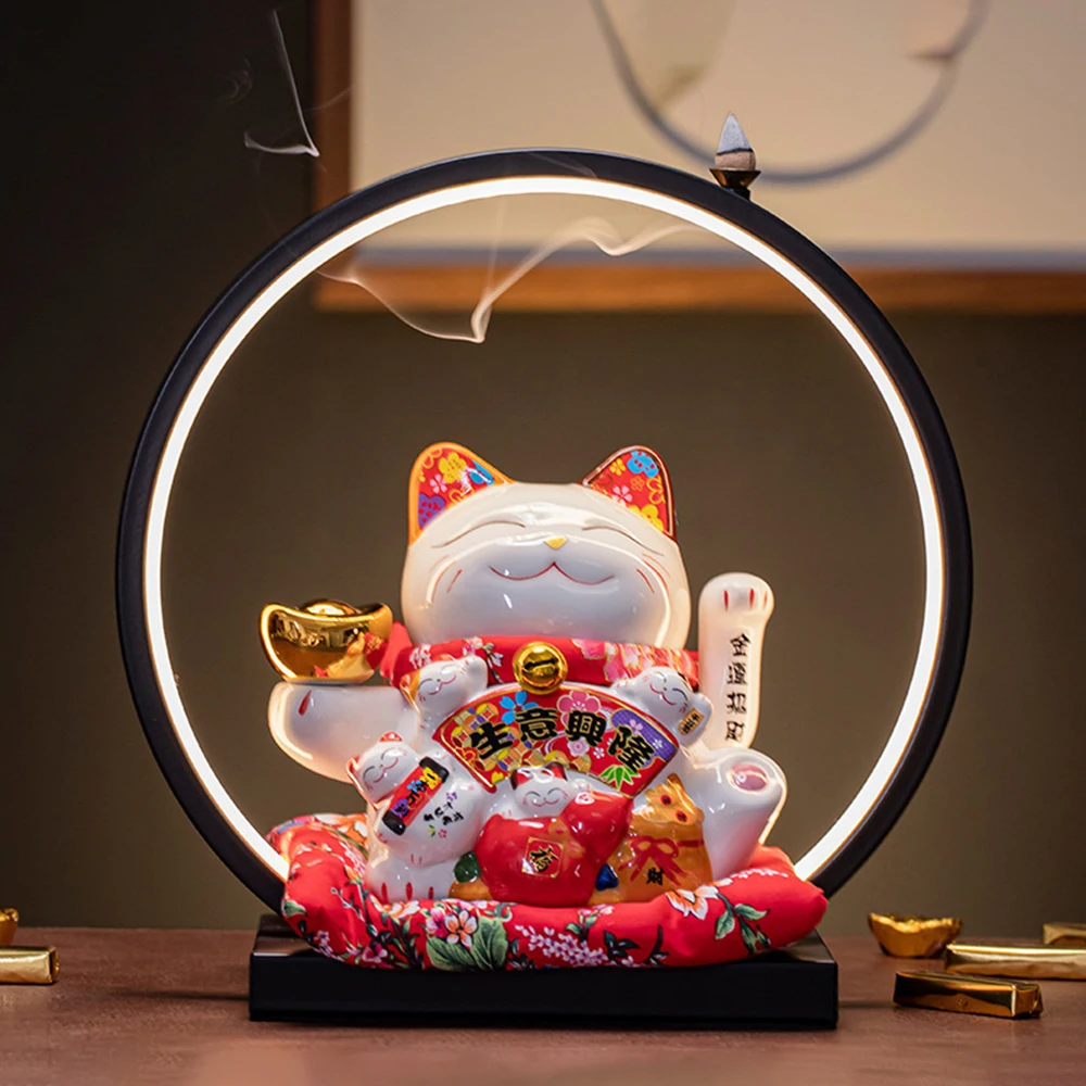 

Креативное домашнее украшение, японская керамическая копилка Манеки Неко, фарфоровые украшения, кошка удачи, копилка, деловой подарок