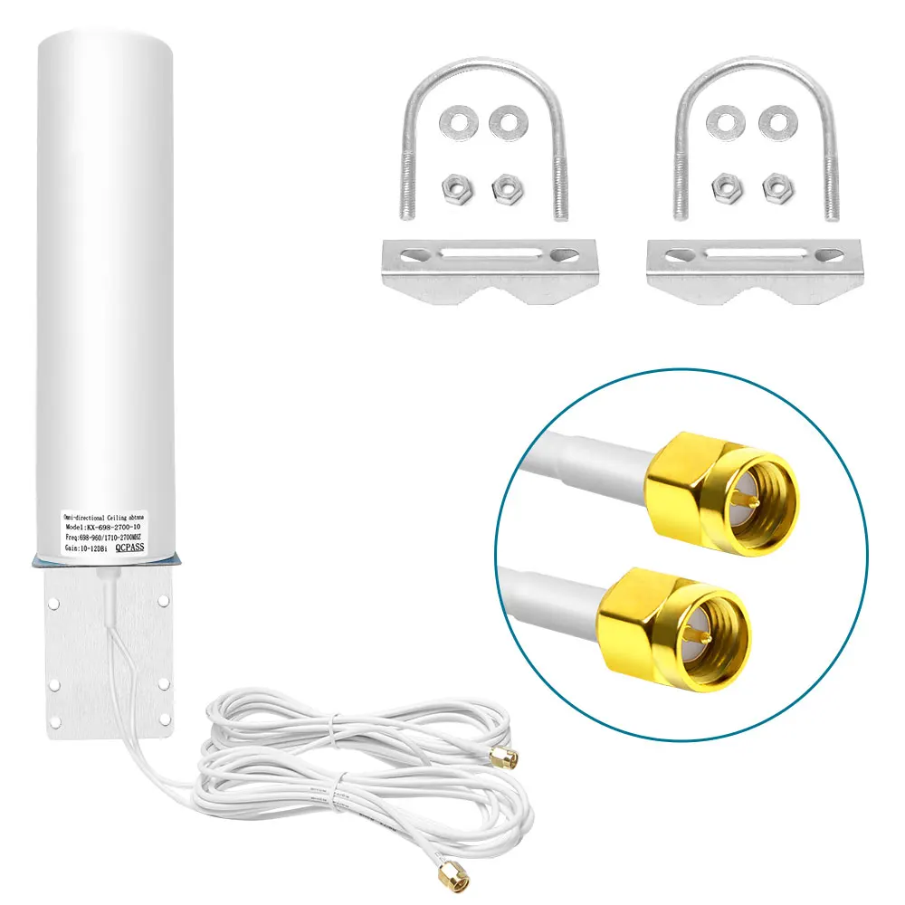 Cable 3m 4g Outdoor Omni Antenna for gsm dcs signal booster repeater 1700 1800 1900 2100 2300 2600mhz TMTS LTE signal amplifier