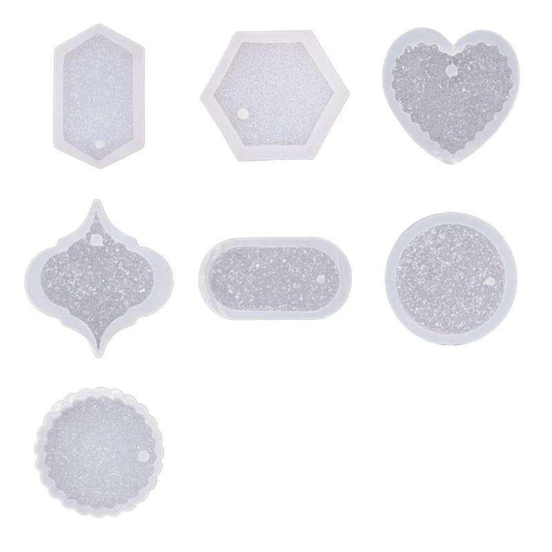 

Y1UE Aromatherapy Wax Epoxy Soap Silicone Mold Irregular Pendant Mold with Hole DIY