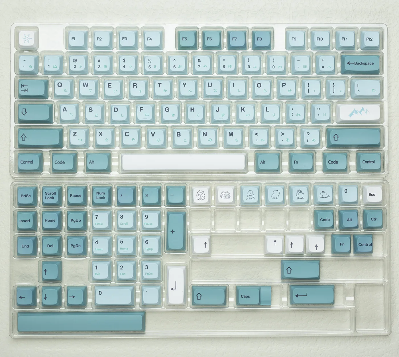 125 Keys GMK Clone Iceberg XDA Profile PBT Keycaps For MX Switch Mechanical Keyboard Blue Japanese Key caps personalised Custom images - 6
