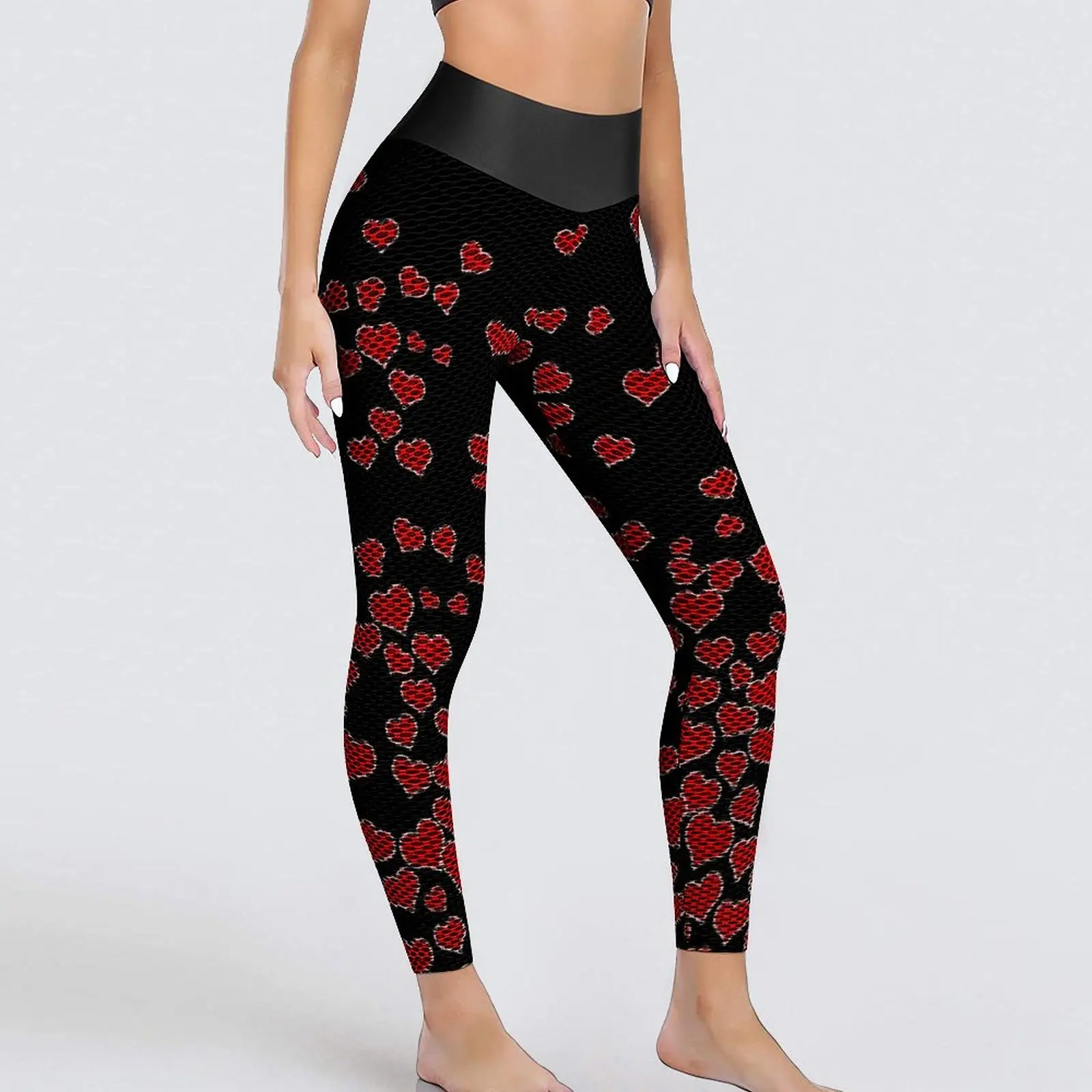 

Falling Heart Leggings Sexy Red Hearts Fall In Love Valentine Workout Yoga Pants Push Up Stretch Sport Legging Custom Leggins