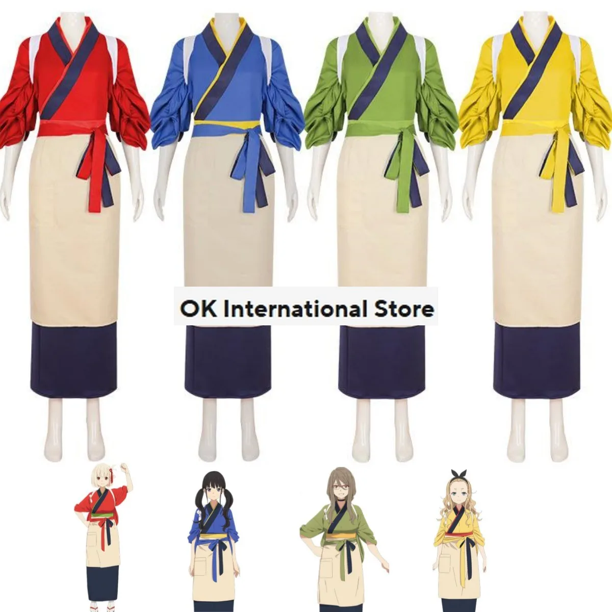 Аниме Lycoris отдача Куруми накахара Мизуки такина Иноуэ нишикиджи чизато Косплей