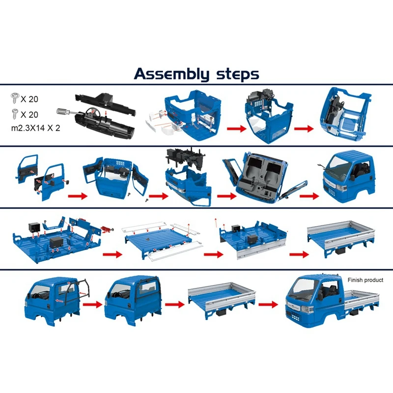 Корпус кузова радиоуправляемого автомобиля грузовика для 1/16 WPL D12 WL01 LD1297