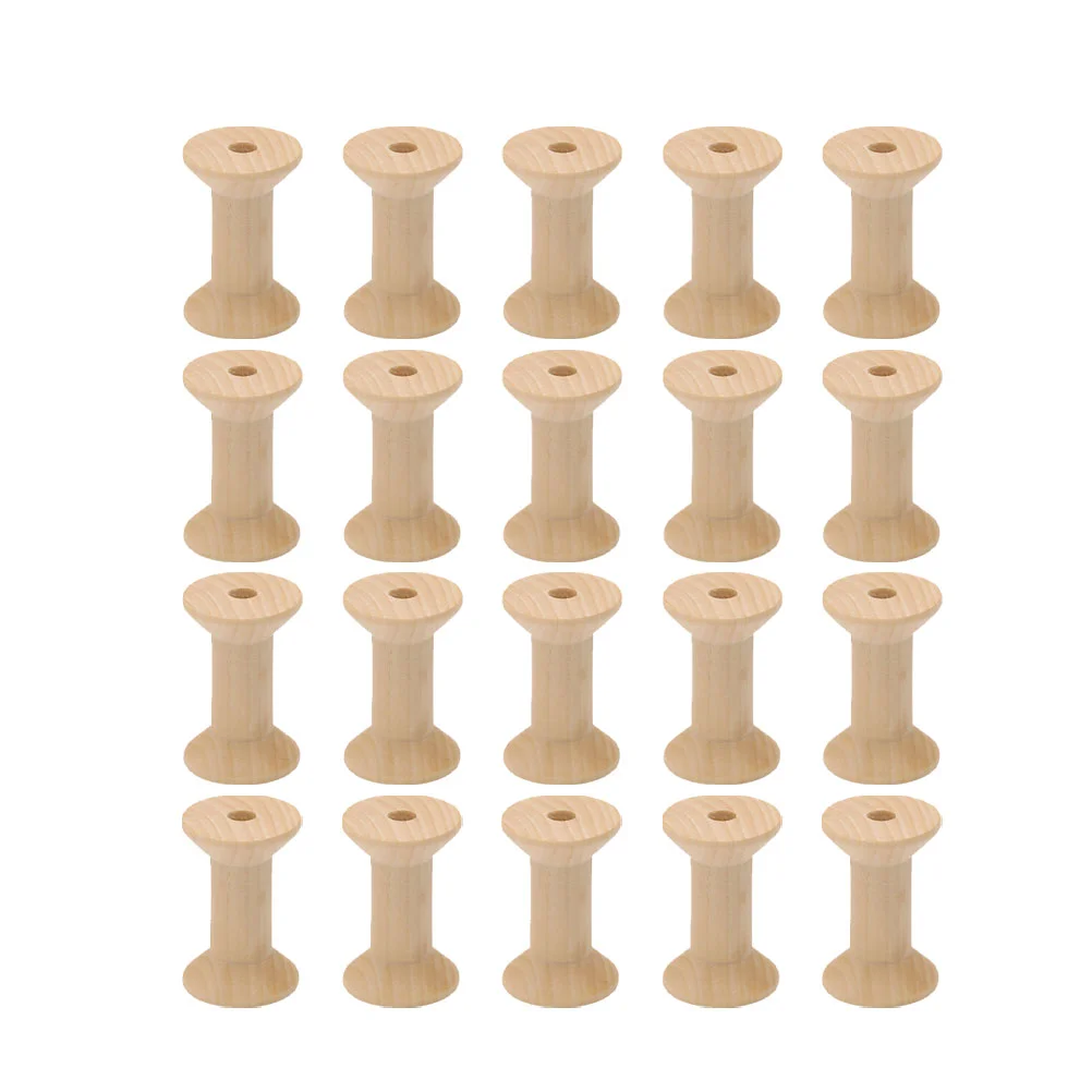 

100 Pcs DIY Crafts Thread Organizer Thread Stand Log Floss Organizer Bobbins Bamboo Cross Bobbins Wooden Thread Spools