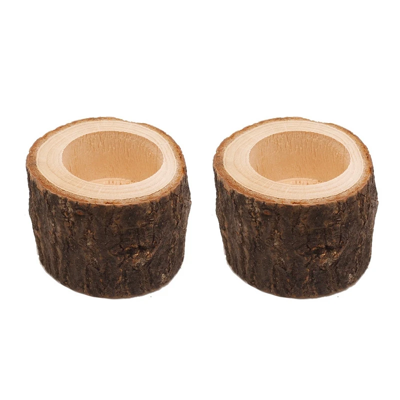 

Hot YO-2X Vintage Wooden Tree Branch Candle Holder Wood Tea Light Candlelight Dinner Deco Medium