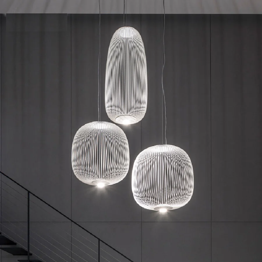 

Modern Foscarini Spokes Pendant Lights Led Hanging Lamp Bird Cage Suspension Lamp Home Decor Dining Room Lighting Fixtures 220V