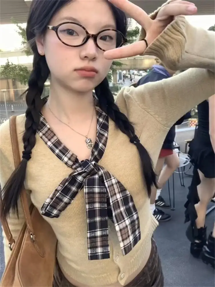 Корейская серия искусственный топ из двух предметов осень-зима 2023 лоскутный