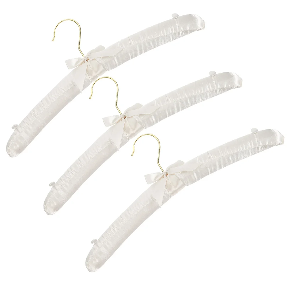 

Hangers Padded Hanger Dress Satin Wedding Coatbride Bridalsweater Silk Clothes Gowns Covered White Pants Clothing Women Sponge