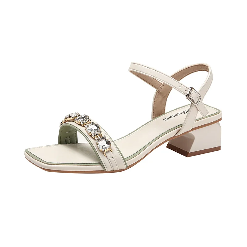 

Женские босоножки, летние Классические босоножки из искусственной кожи с ремешком на пряжке 3,5 см и квадратным каблуком, женская обувь для офиса в японском стиле