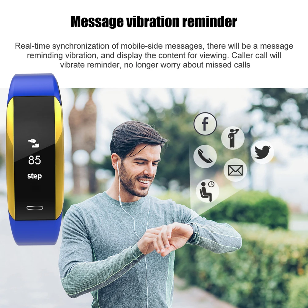 V07 Водонепроницаемый Bluetooth-совместимый монитор кровяного давления и сердечного