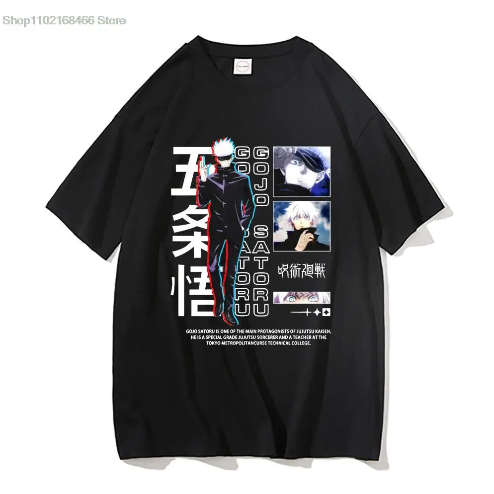 

2022 New Original Design Anime Jujutsu Kaisen T Shirt Mens Gojo Satoru Tshirt Yuji Itadori Manga Graphic Print Tees Cool Tops