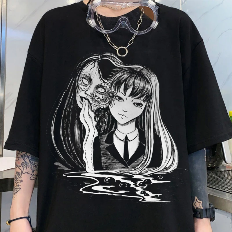 Футболка женская с графическим принтом готическая одежда Junji Ito Tomie Shintaro Kago летняя