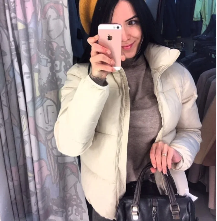 2022 Fashion coat, solid color, standard collar, oversized short jacket, winter and autumn women's down jacket