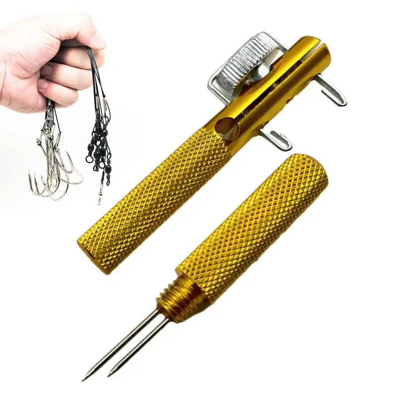 

Fishhook Tie Device Double-Headed Needle, Fishing Line Knotter Fishhook Bass, Manual Hook Tying Device, Fishing Line Winder