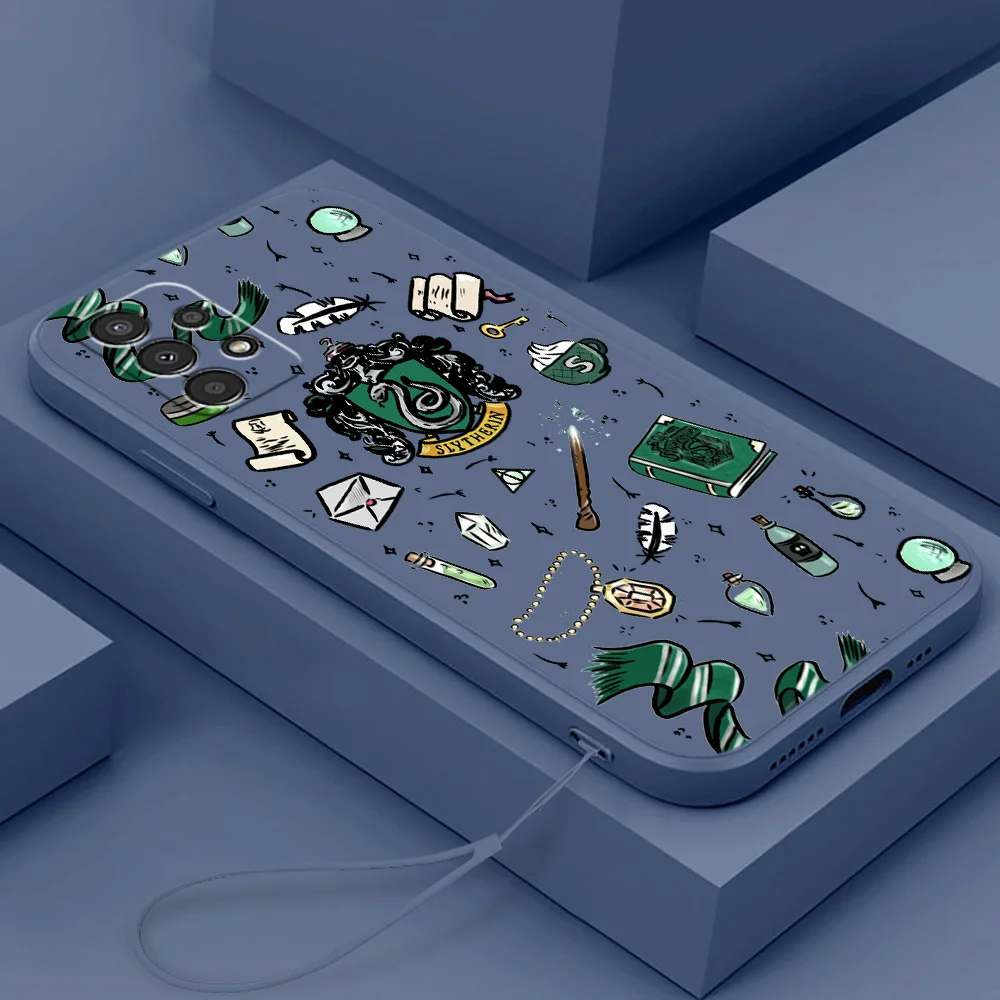 

Deathly Hallows Harryyrr Potterter Phone Case For Samsung A73 A72 A54 A53 A52 A42 A34 A33 A32 A23 A22 A14 A13 Liquid Rope Cover