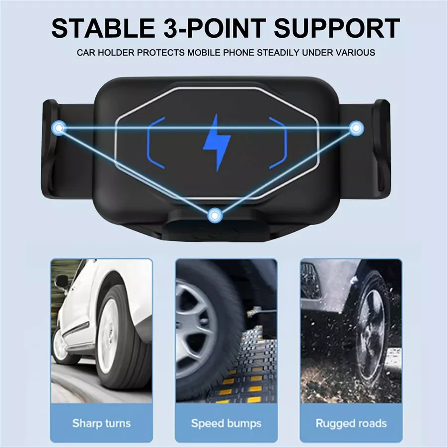 

Car Wireless Charger 15W Auto Clamping Phone Mount Holder For XiaoMi Samsung Galaxy Fold Z Fold 2 3 iPhone 12 Max Huawei Mate X