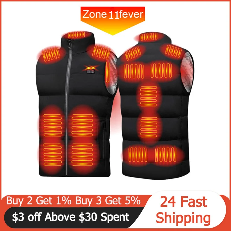 

Термоодежда, зимний жилет с подогревом для мужчин и женщин, куртка с подогревом через Usb, жилет с подогревом, моющийся Электрический жилет, зимняя куртка с подогревом