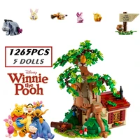 21326 disney 1265pcs winnie the pooh tree house bear building blocks bricks toys kids children birthday gifts 7178 61326