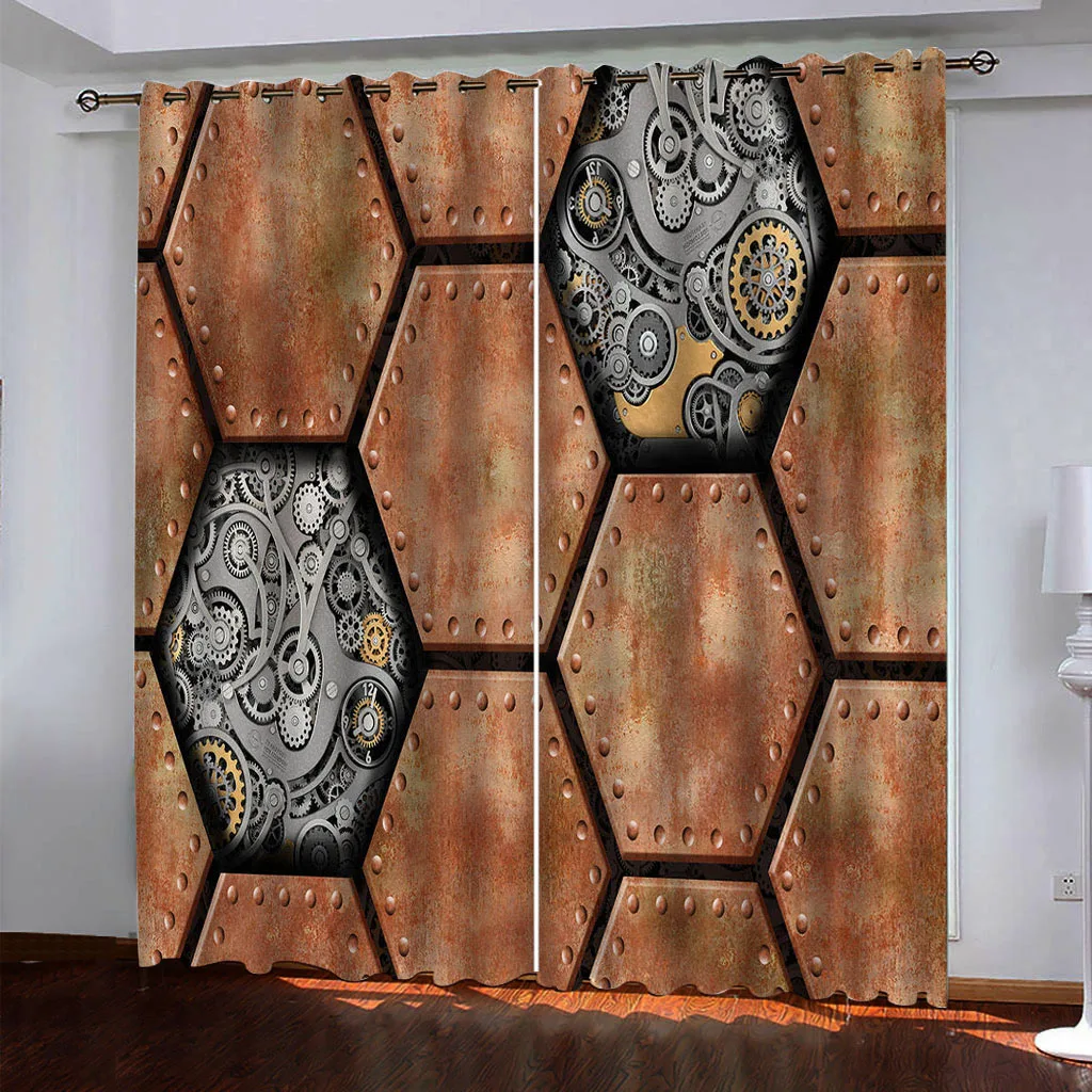 Затемняющие шторы HUANZHUANG для окон винтажные металлические шестерни недорогие