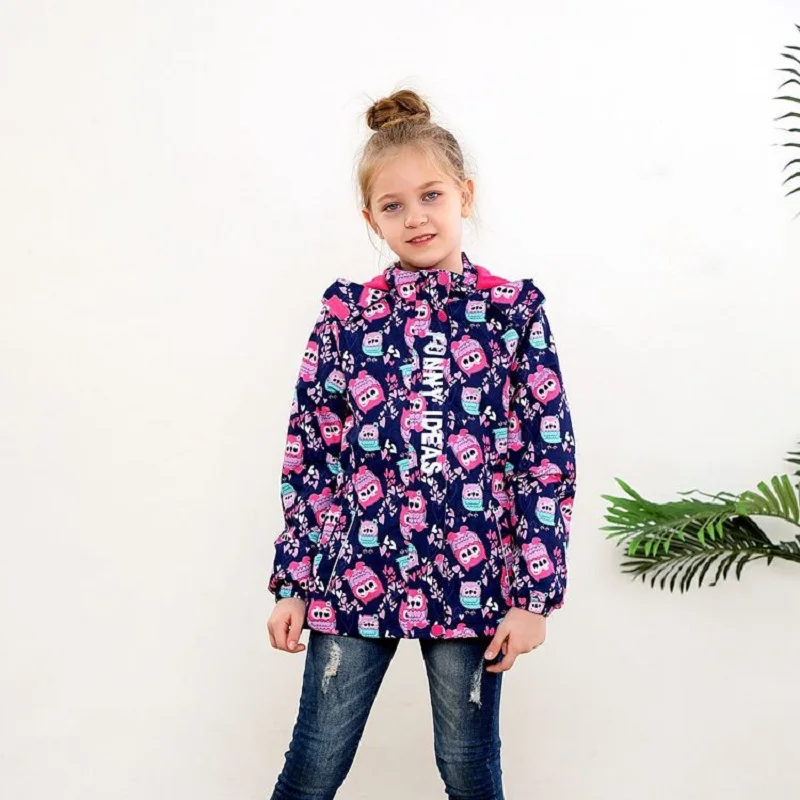 Весенне-осенние водонепроницаемые походные куртки с рисунком совы для маленьких