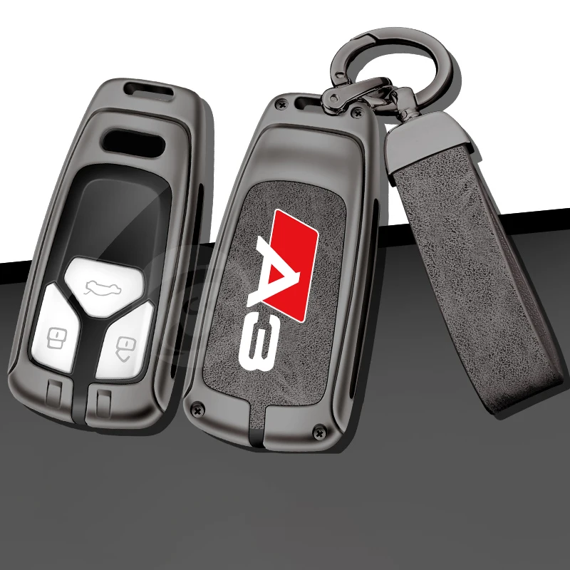 

Zinc Alloy Car Remote Control Key Case Cover Holder Shell Protector for Audi A3 Protected Keychain Bag Interior Accessories