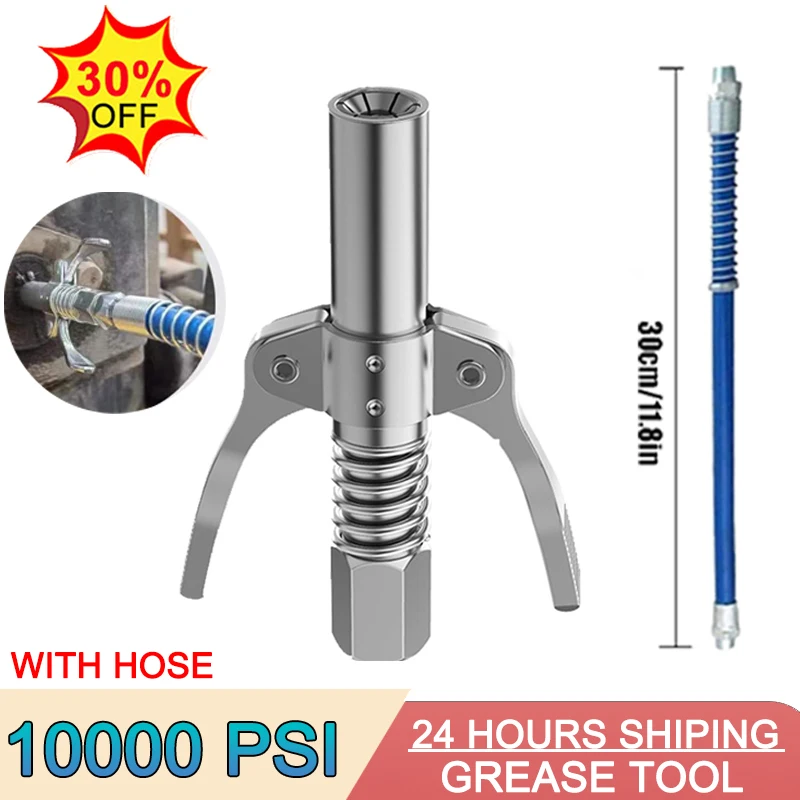 

10000PSI Grease Gun Coupler Mini Manual Grease Pump Head Syringe Lubrication Nozzle Oil Pump Filling Tool Grease Injector Nipple