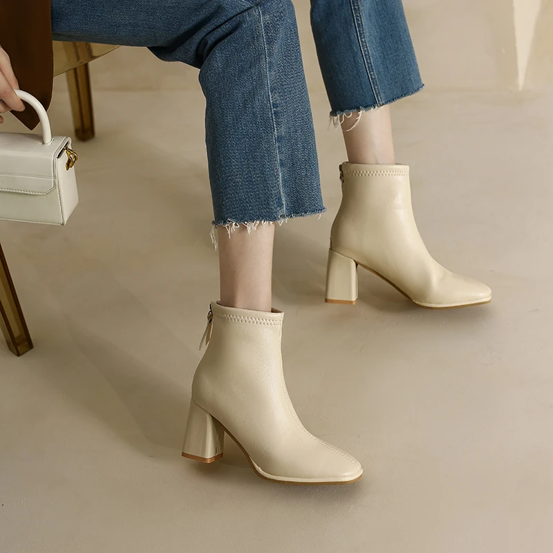 2022 New  Women Chelsea Ankle Boots Luxury Brand Designer Work Boot Autumn Winter Women Leather Botas Shoes Zapatos De Mujer