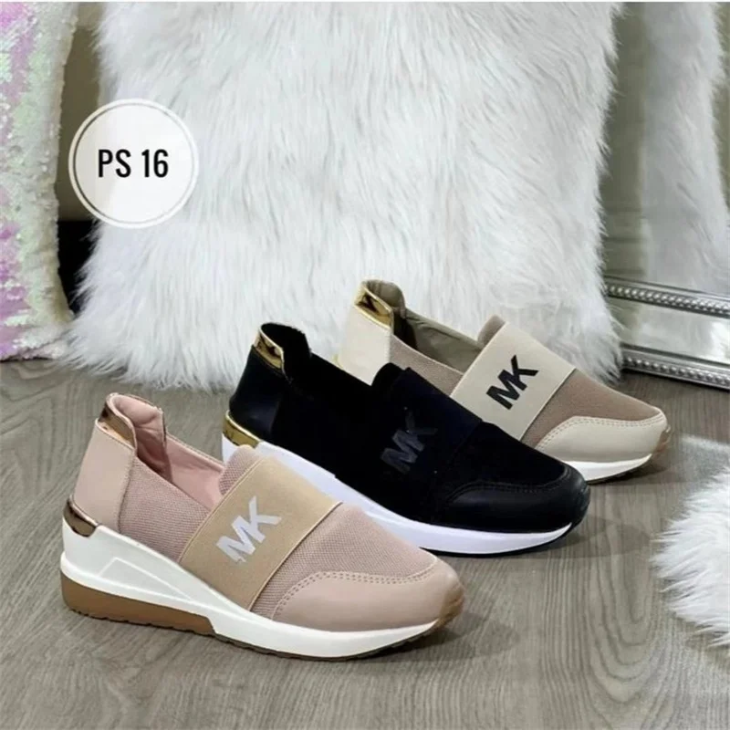 2023 New Style Women Wedges Sneakers Lace - Up Breathable Sports Shoes Casual Platform Female Footwear Ladies Vulcanized Shoes