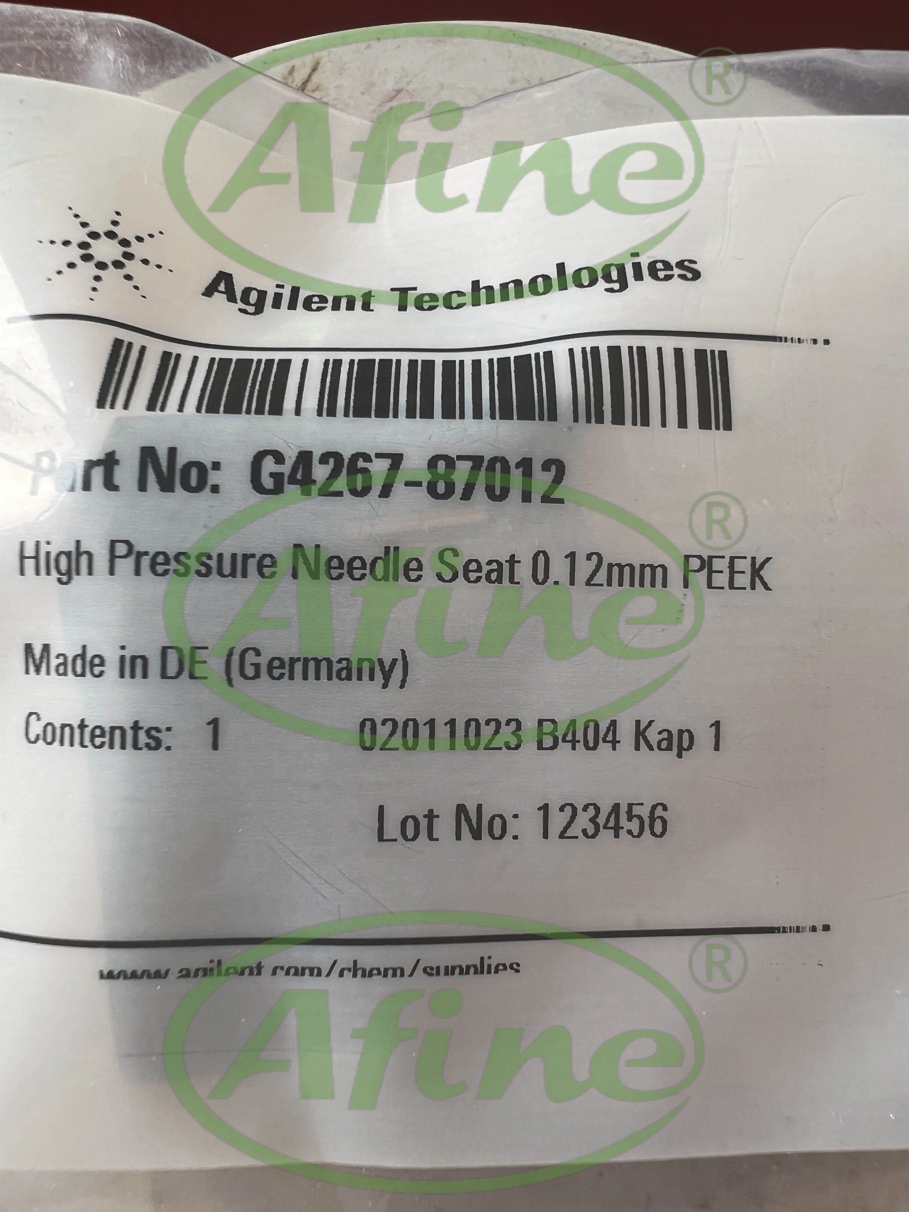 Игольчатый игольчатый гнездо AFINE Agilent G4267-87012 PEEK капиллярный внутренний диаметр 0 12