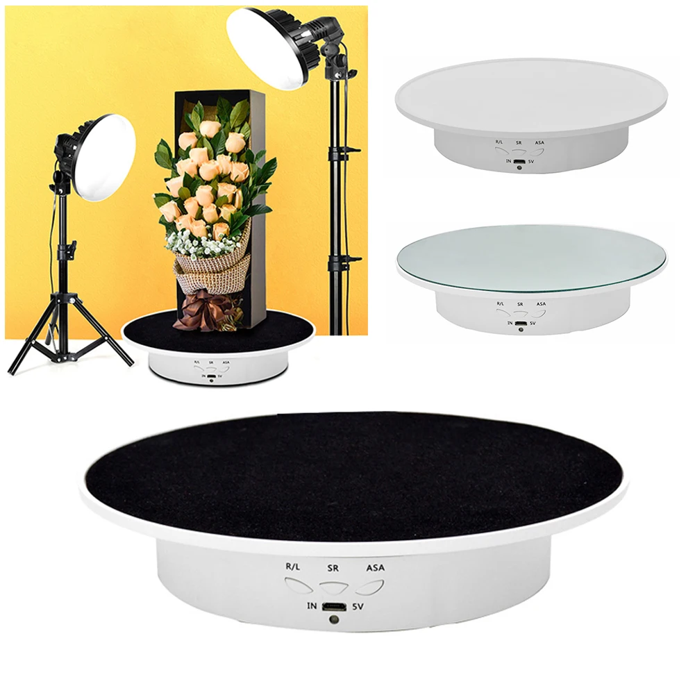 

Intelligent Electric Rotating Adjustable Speed Turntable 360 Degrees Rotating Shooting Display Stand For Jewellery Watch Display
