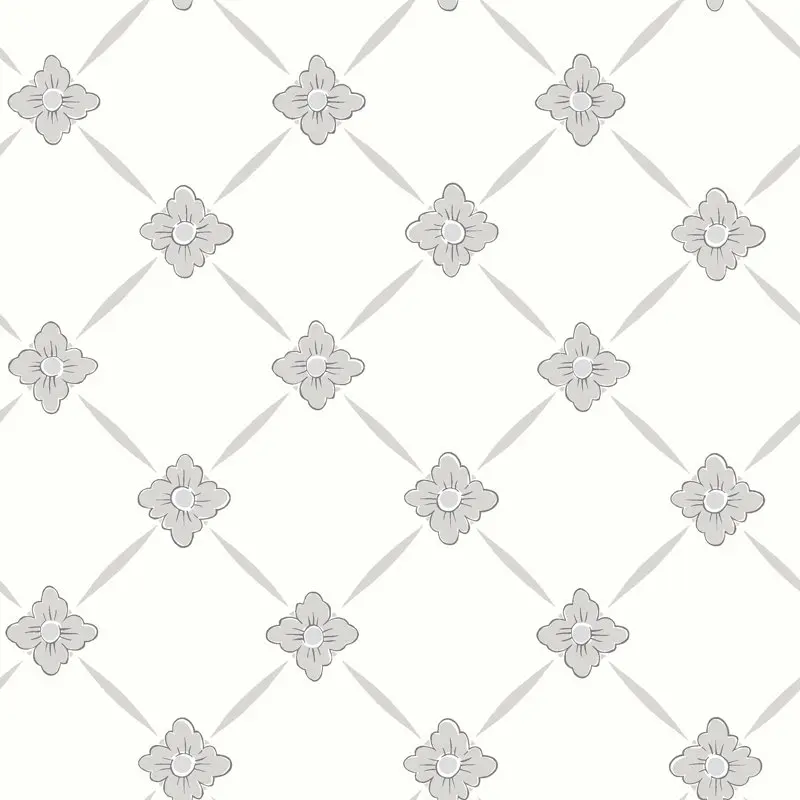

Linne Light Grey Geometric Floral Wallpaper