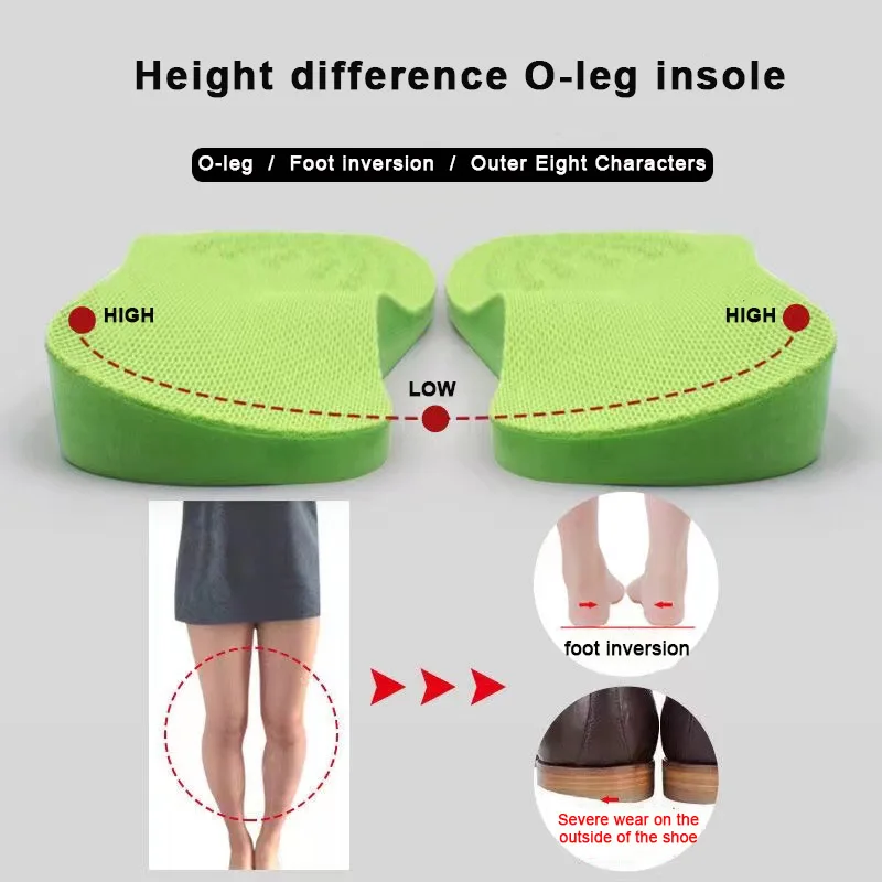 O-leg orthotic insole for adult positive children's external eight-character foot inversion leg type sports breathable full pad